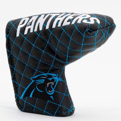 Carolina Panthers Solid Quilted Blade Putter Cover, angled view