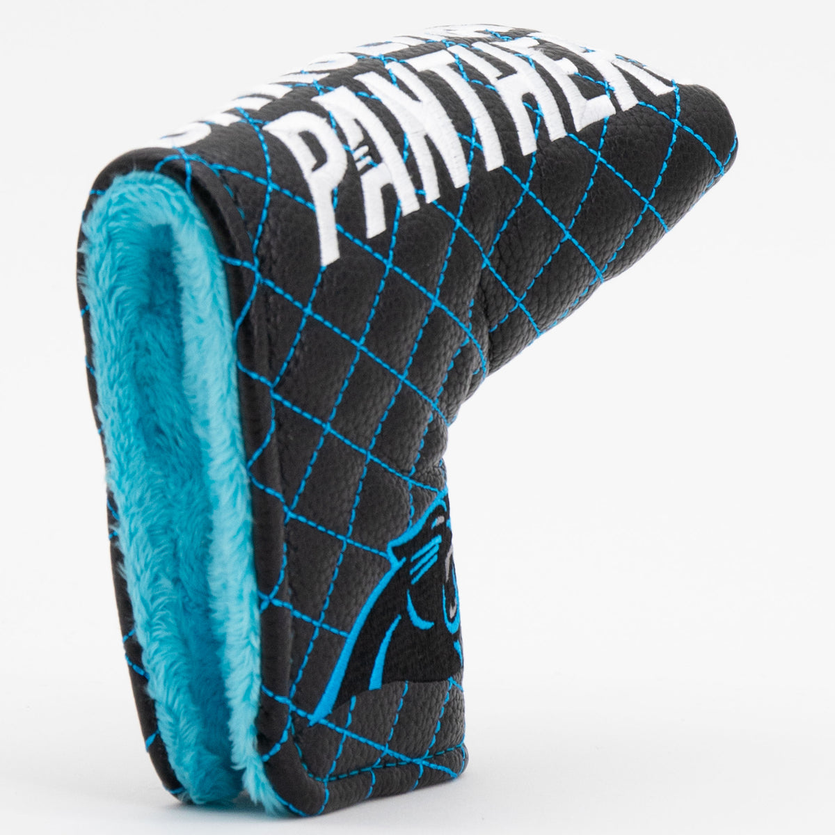 Carolina Panthers Solid Quilted Blade Putter Cover, opening detail