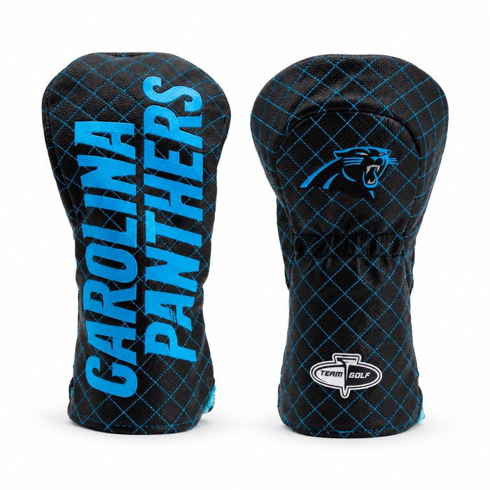 Carolina Panthers Solid Quilted Driver Headcover, front and back views