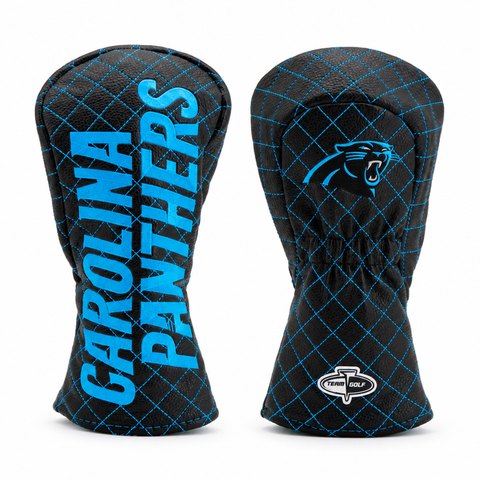 Carolina Panthers Solid Quilted Fairway Headcover, front and back views