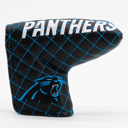 Carolina Panthers Split Quilted Blade Putter Cover, front view