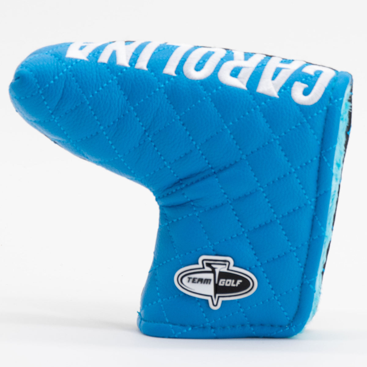 Carolina Panthers Split Quilted Blade Putter Cover, back view