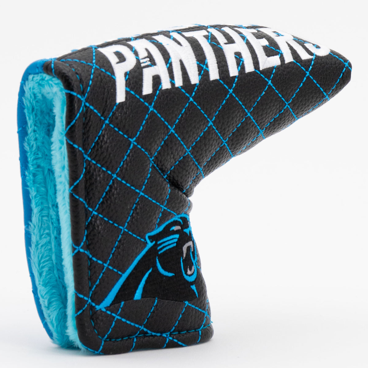 Carolina Panthers Split Quilted Blade Putter Cover, opening detail