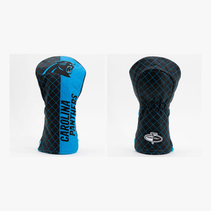Carolina Panthers Split Quilted Driver Headcover, front and back views