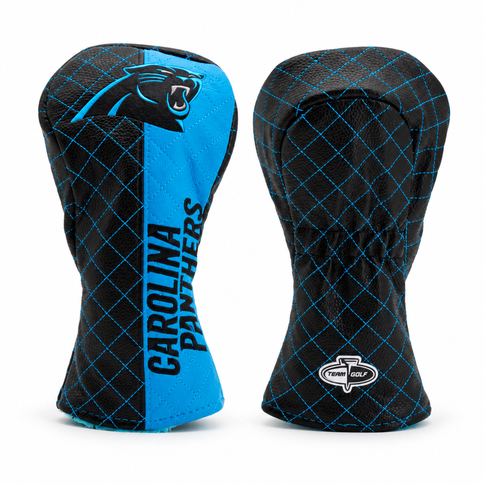 Carolina Panthers Split Quilted Fairway Headcover, front and back views
