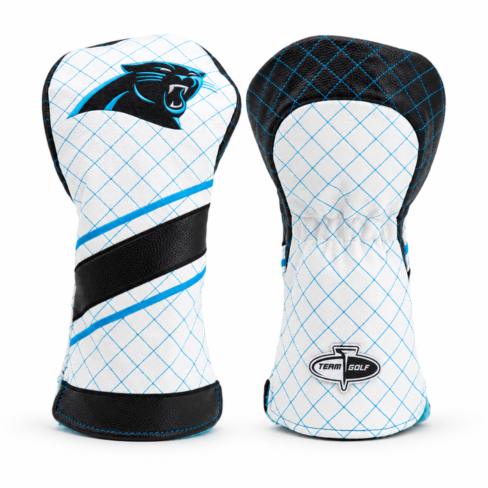Carolina Panthers Striped Quilted Driver Headcover, front and back views