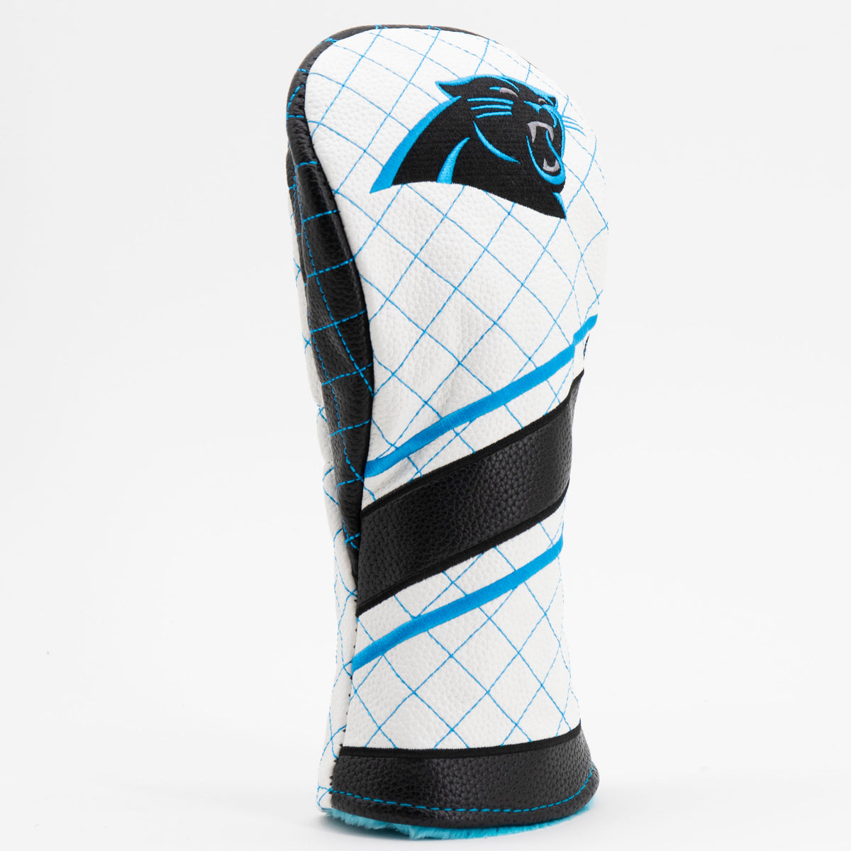 Carolina Panthers Striped Quilted Fairway Headcover, angled view