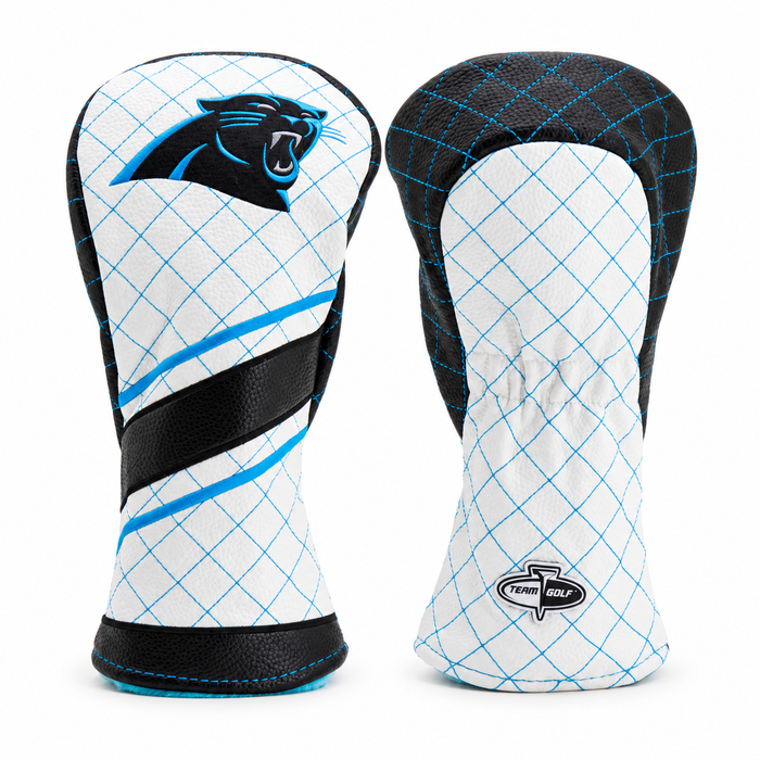 Carolina Panthers Striped Quilted Fairway Headcover, front and back views
