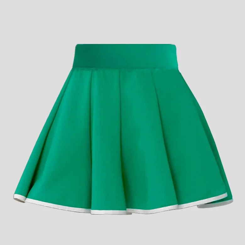 Casual Sports Skirt Set Contrasting Sports Running Jacket with Golf Skirt - Green trouser skirt S - Club Rehab