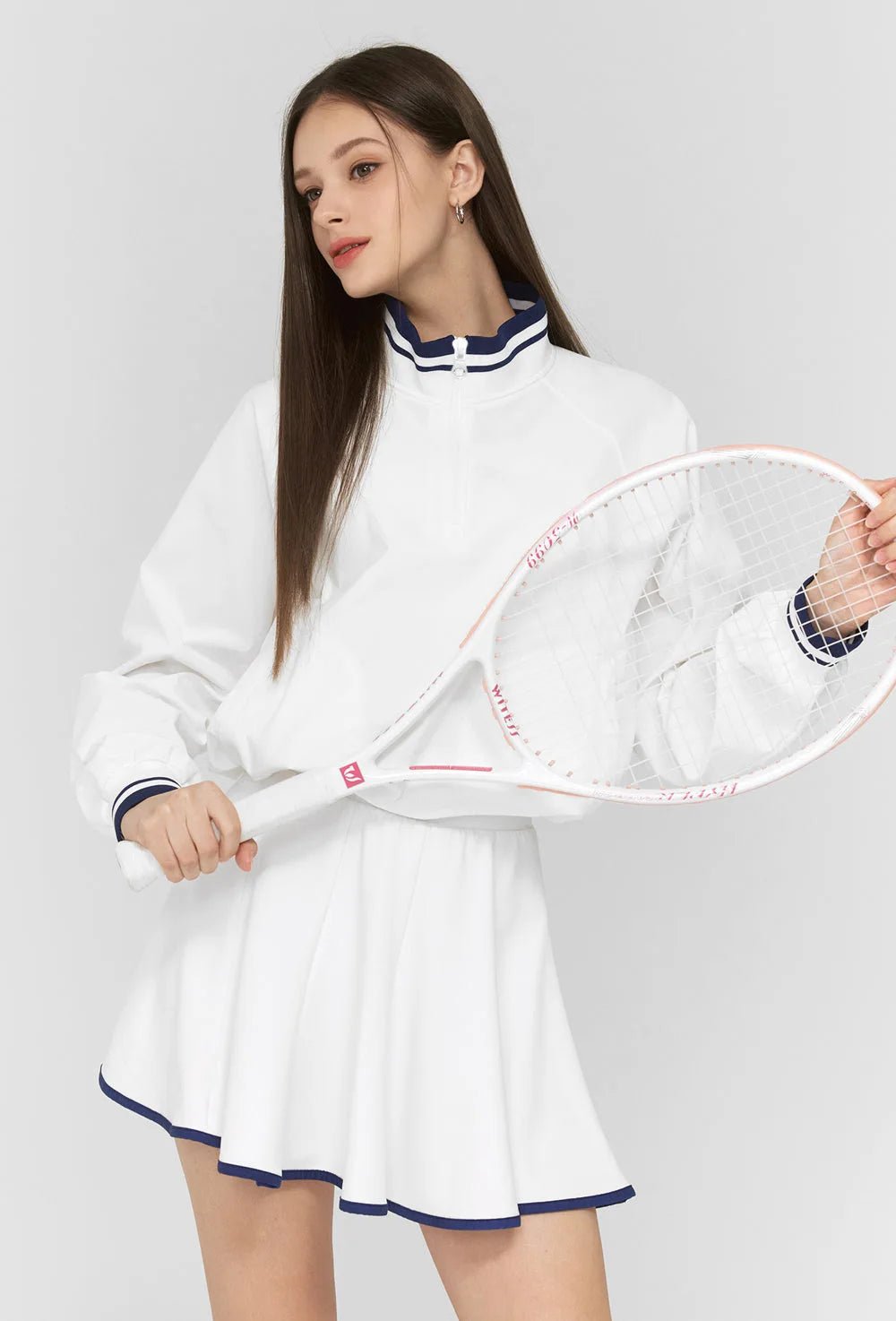 Casual Sports Skirt Set Contrasting Sports Running Jacket with Golf Skirt - Green top S - Club Rehab