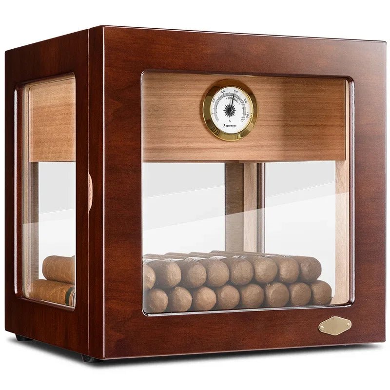 Cedar Wood Glass - Top Cigar Humidor - Club Rehab - Cigar AccessoriesDark BrownCedar Wood Glass - Top Cigar Humidor