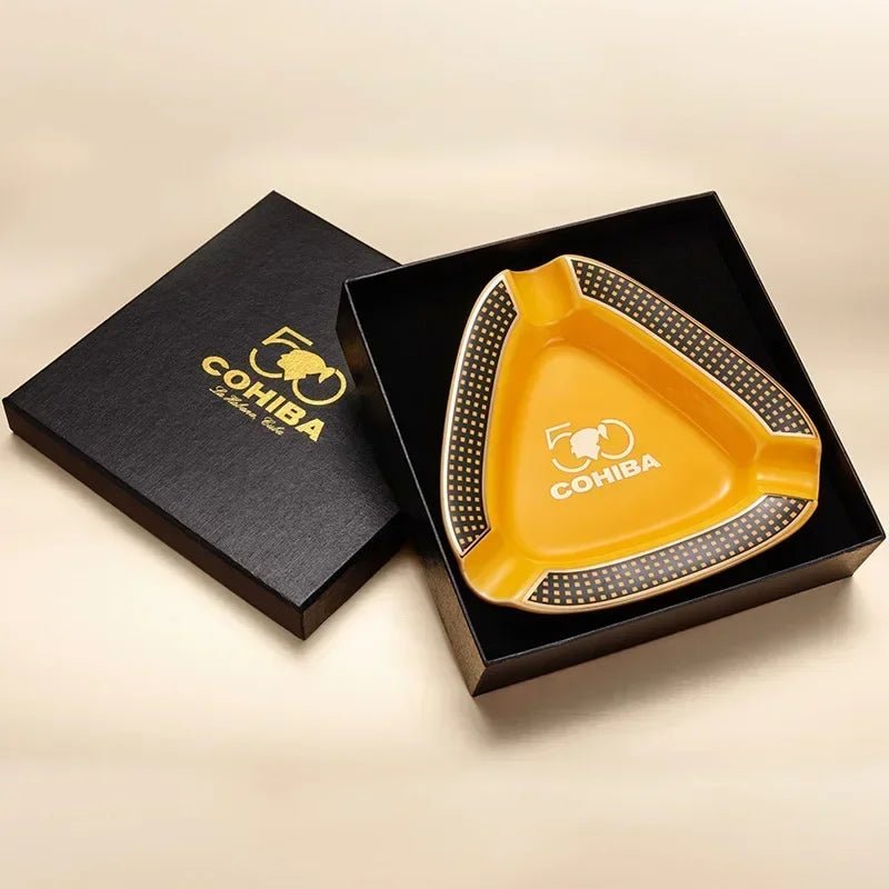 Ceramic Cigar Ashtray Collection - Club Rehab - AshtrayCohiba Yellow Square AshtrayCeramic Cigar Ashtray Collection