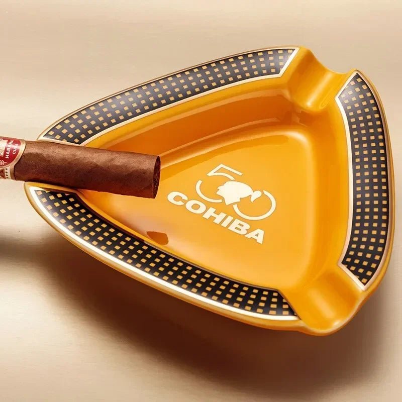 Ceramic Cigar Ashtray Collection - Club Rehab - AshtrayCohiba Yellow Square AshtrayCeramic Cigar Ashtray Collection