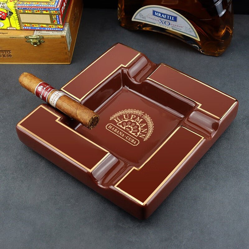 Ceramic Cigar Ashtray Collection - H.Upmann Brown Ashtray - Club Rehab