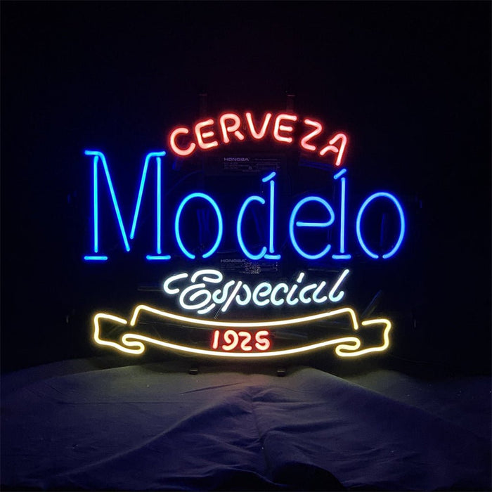 Cerveza Modelo Especial 1925 Beer Logo Neon Sign Light - Club Rehab