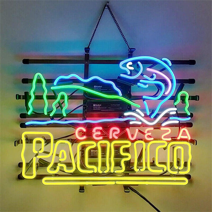 Cerveza Pacifico Go Fishing Neon Sign Light - Club Rehab