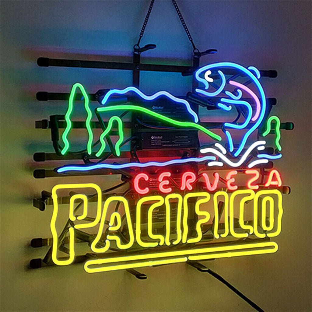 Cerveza Pacifico Go Fishing Neon Sign Light - Club Rehab