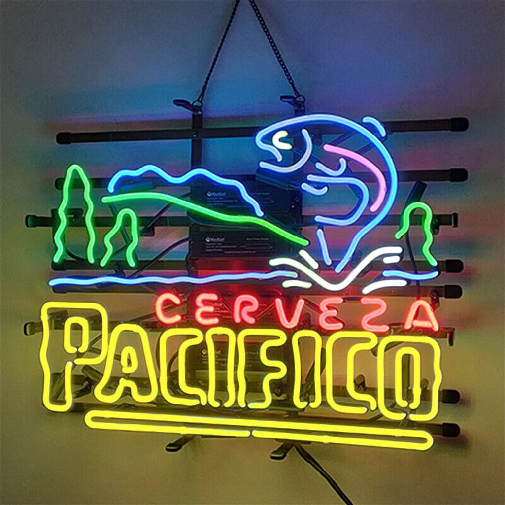 Cerveza Pacifico Go Fishing Neon Sign Light - Club Rehab