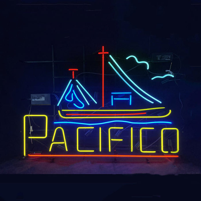 Cerveza Pacifico with Sailboat Neon Light Sign - Club Rehab