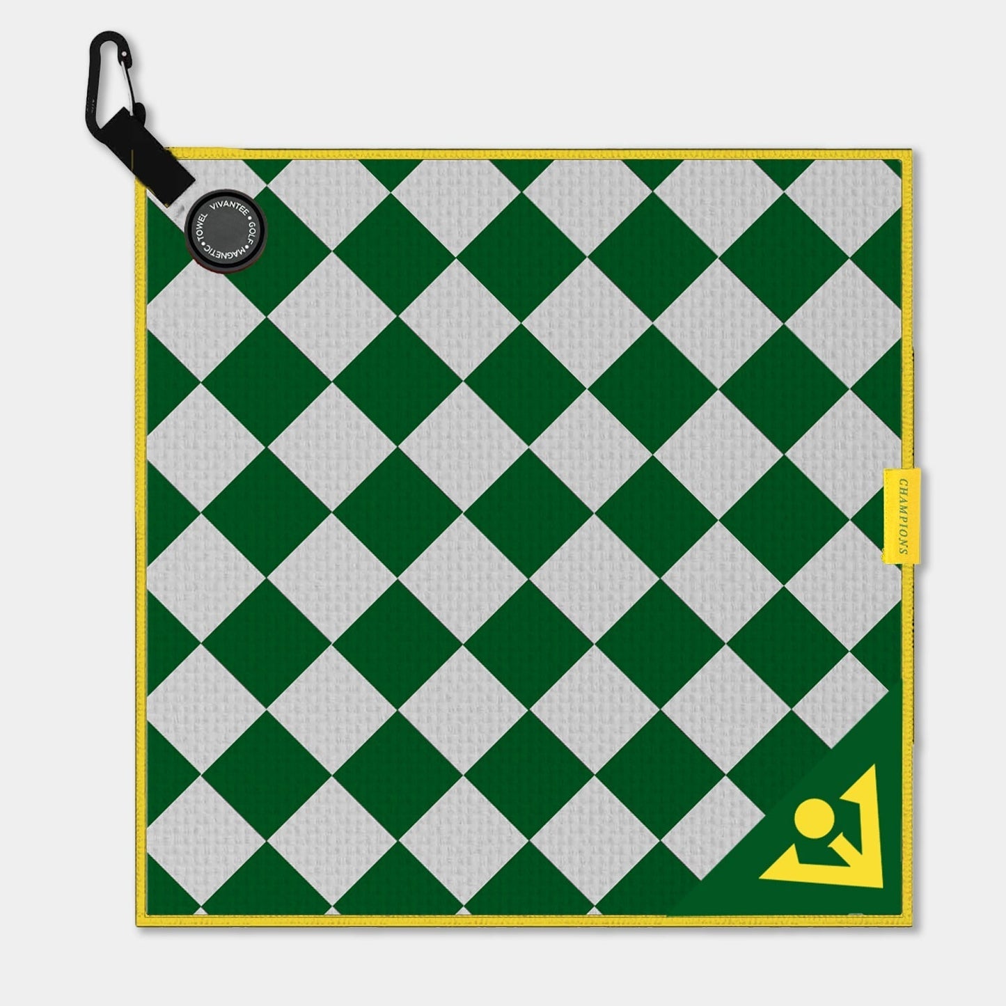 Champions Towel | Green Checkered Magnetic Golf Towel - Club Rehab