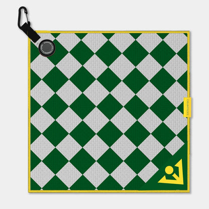Champions Towel | Green Checkered Magnetic Golf Towel - Club Rehab