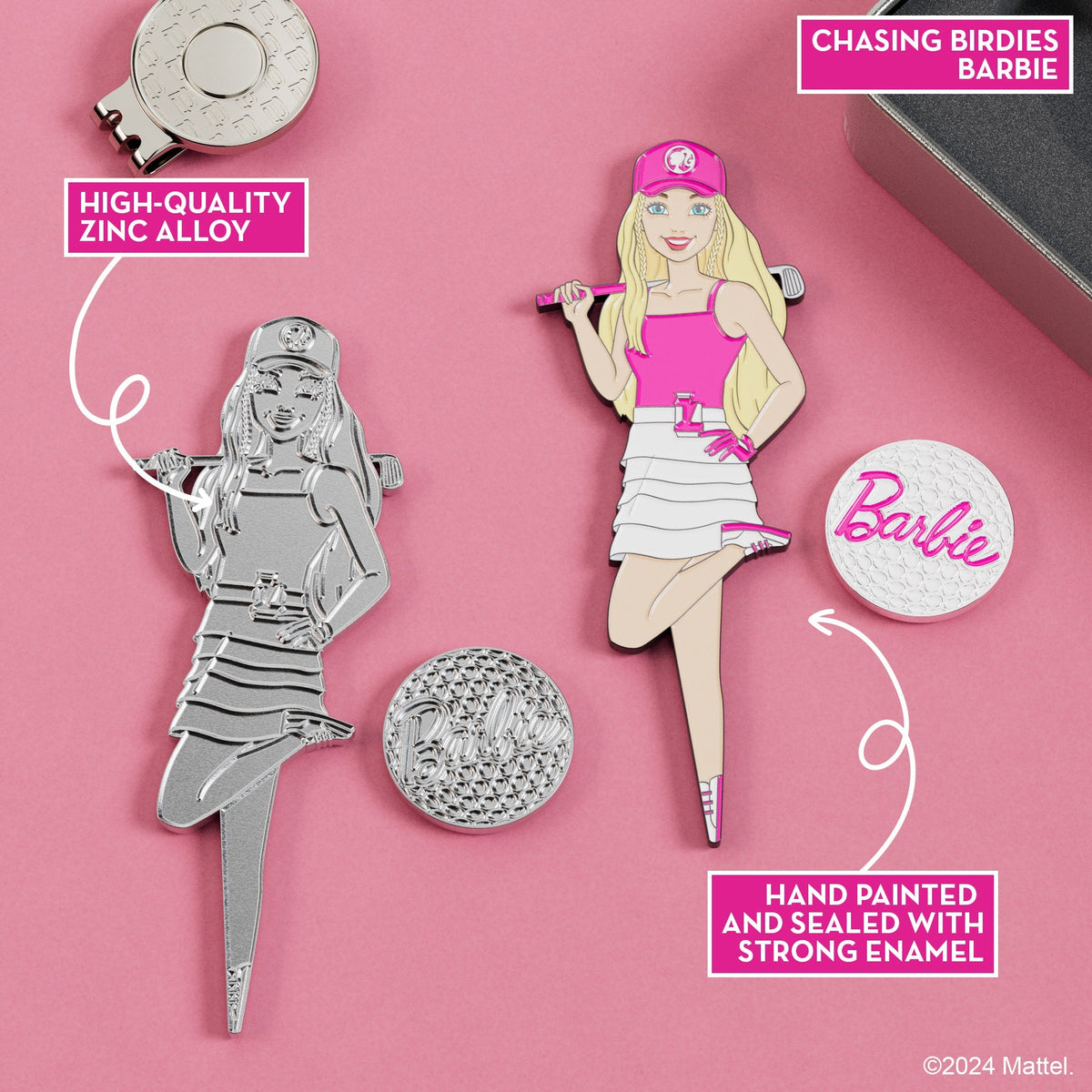 Chasing Birdies Barbie Divot Tool with Barbie Ball Marker