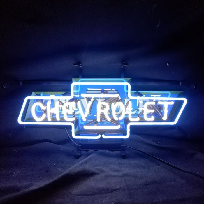 Chevrolet Font Classic Bowtie Logo Neon Signs - Club Rehab