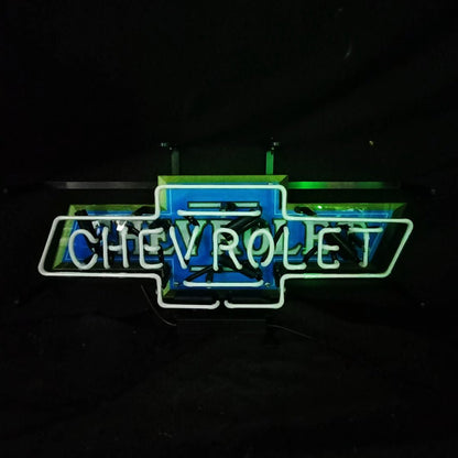 Chevrolet Font Classic Bowtie Logo Neon Signs - Club Rehab