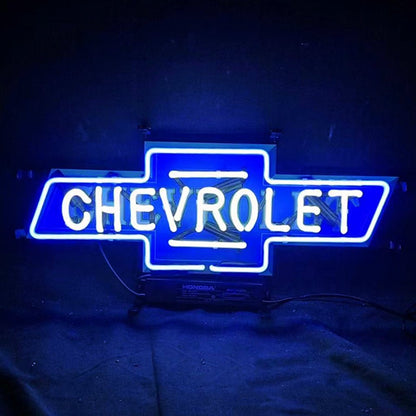 Chevrolet Font Classic Bowtie Logo Neon Signs - Club Rehab