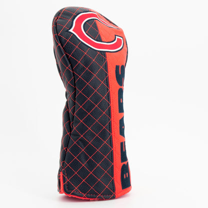 Chicago Bears Split Quilted Driver Headcover, angled view