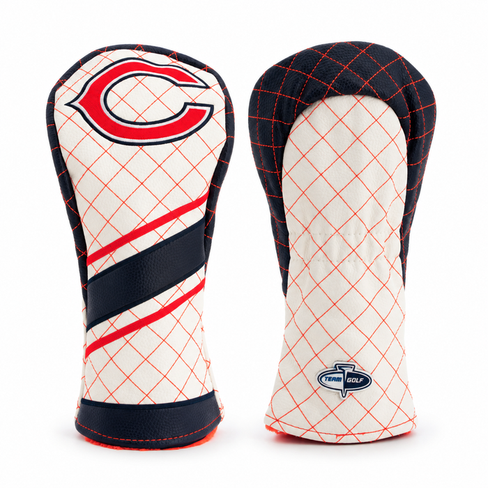 Chicago Bears Striped Quilted Fairway Headcover, front and back views
