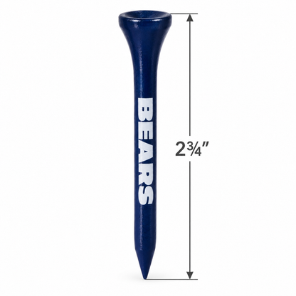 Navy Chicago Bears golf tee with a 2¾-inch height measurement.