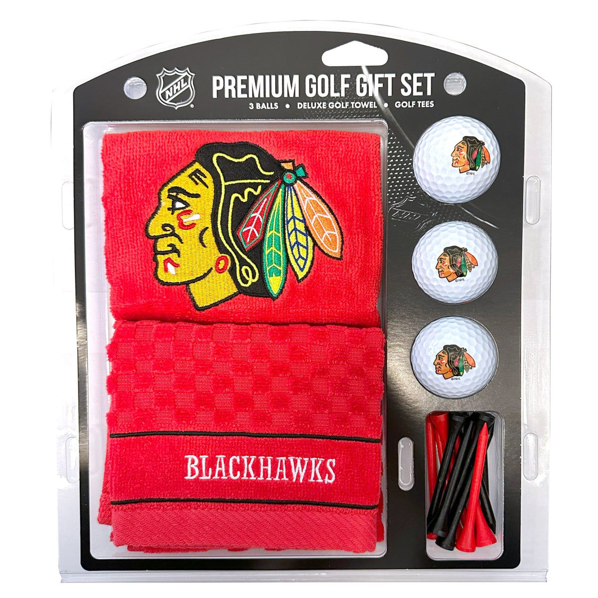 Chicago Blackhawks Embroidered Towel Golf Gift Set