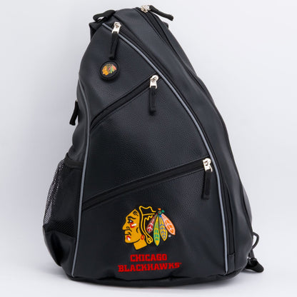 Chicago Blackhawks PU leather backpack by Team Golf, view 1