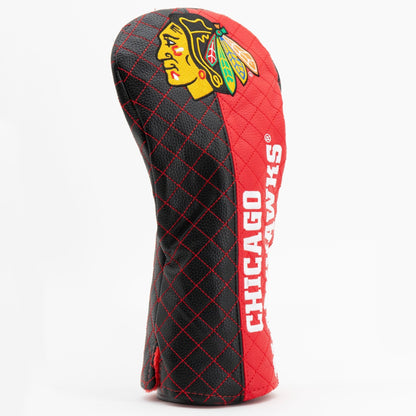 Chicago Blackhawks split driver quilted golf headcover alternate view