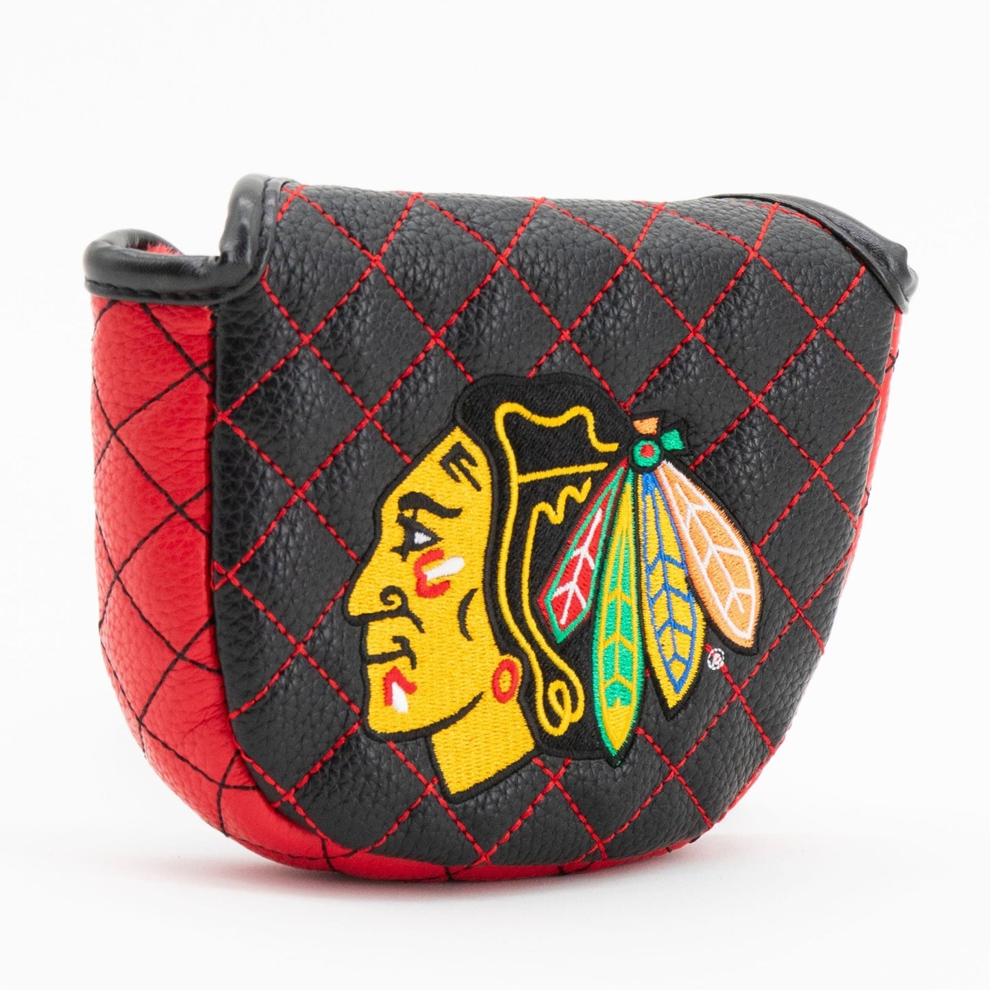 Chicago Blackhawks solid mallet putter quilted golf headcover alternate view