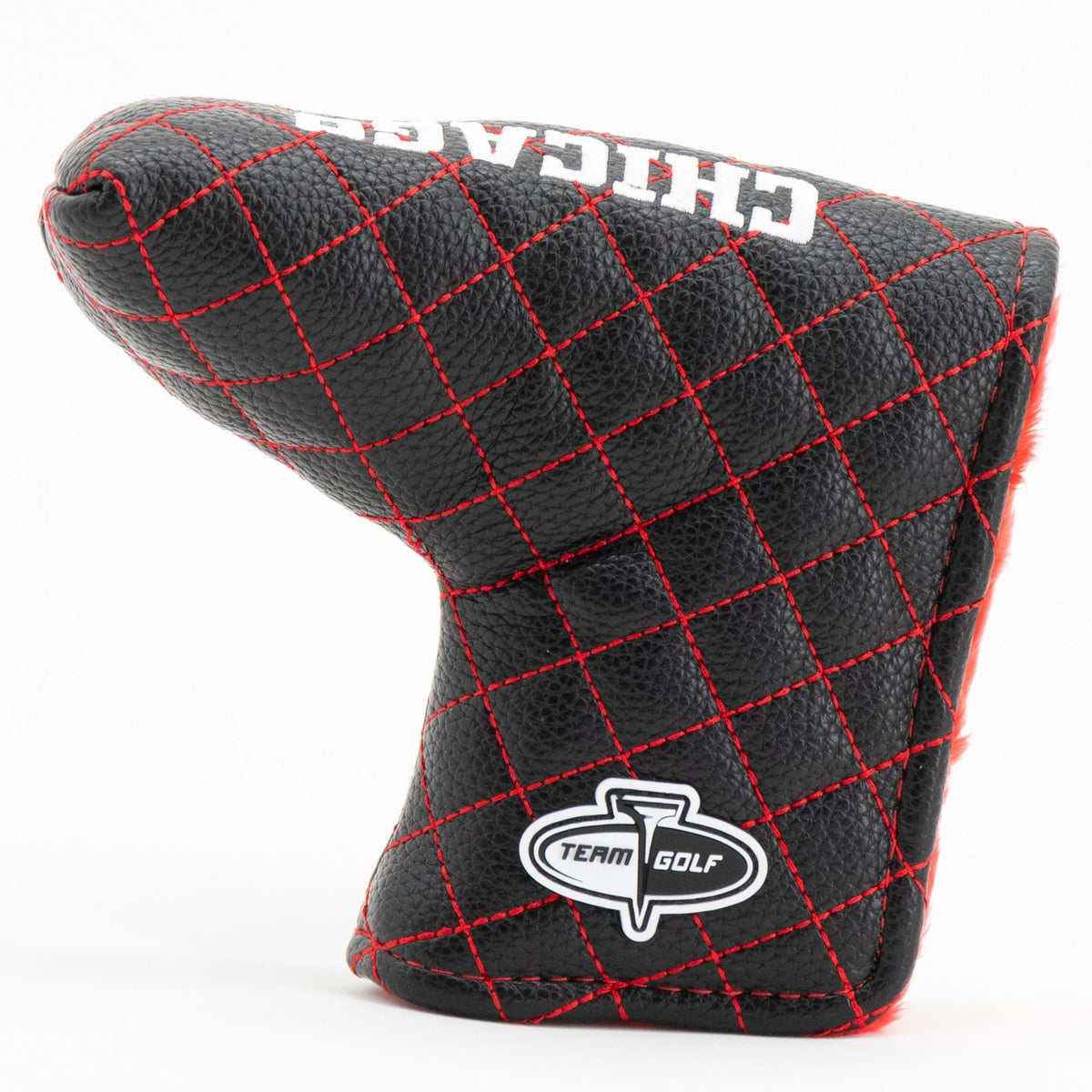 Chicago Blackhawks solid blade putter quilted golf headcover alternate view