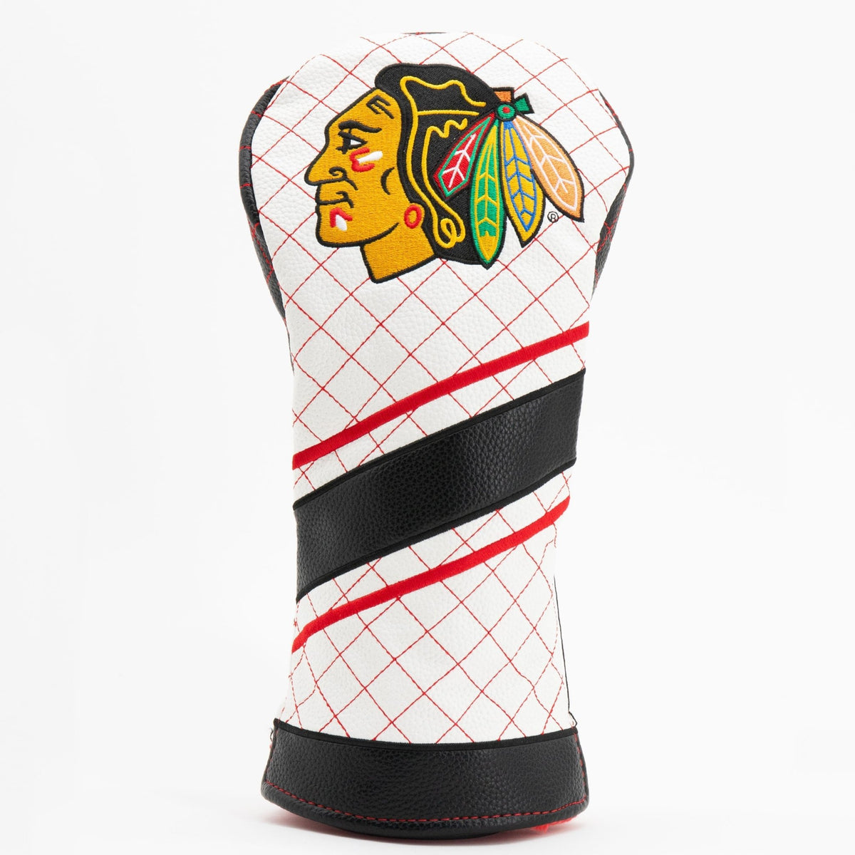 Chicago Blackhawks stripe driver quilted golf headcover
