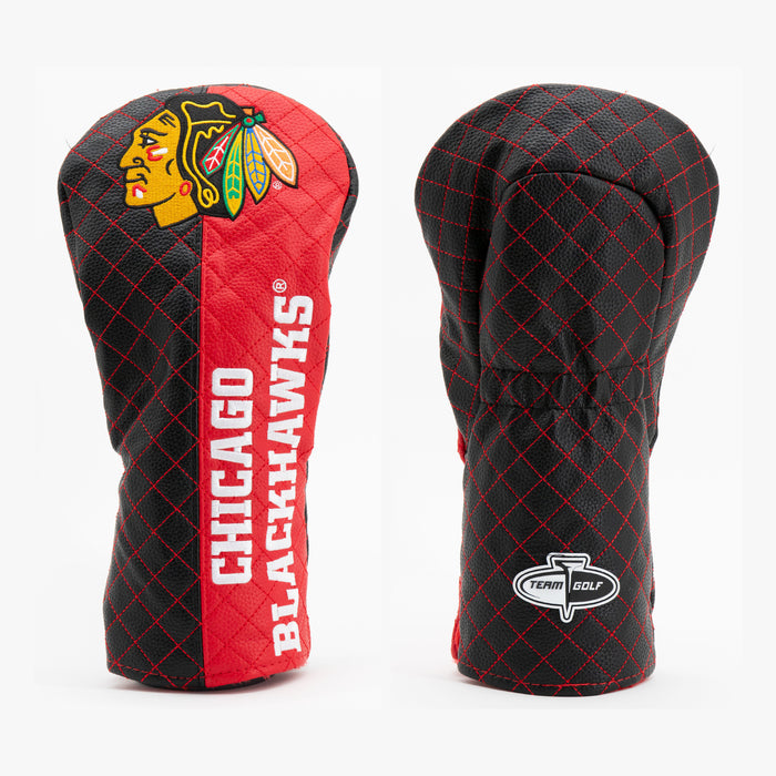 Chicago Blackhawks Split Quilted Driver Headcover, front and back views