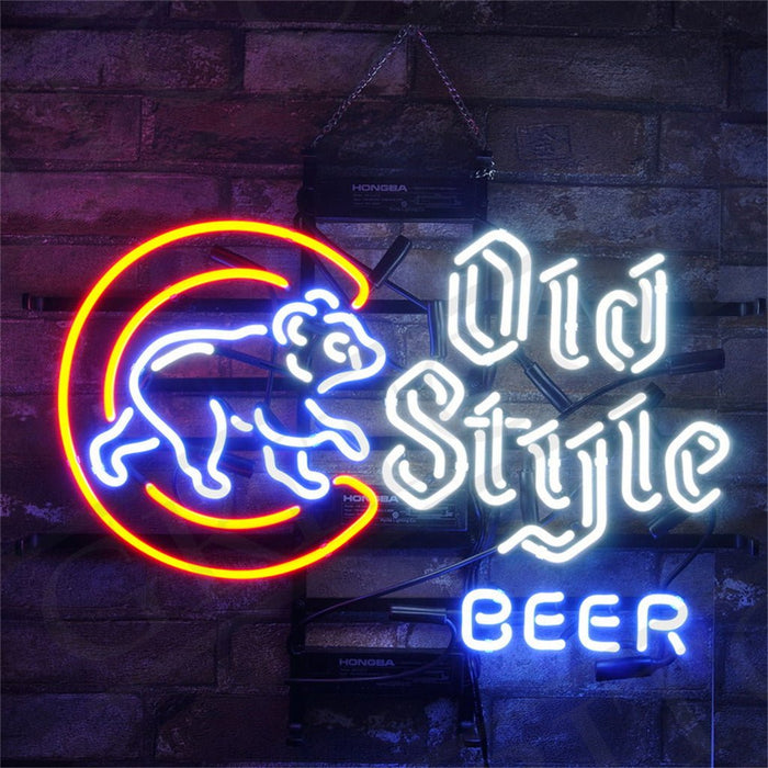 Chicago Cubs Old Style Beer Neon Signs Light - Club Rehab