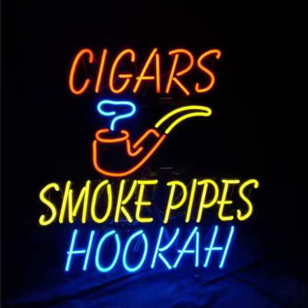 Cigars Smoke Pipes Hookah Neon Signs - Club Rehab