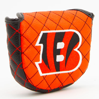 Cincinnati Bengals Solid Mallet Putter quilted headcover, angled view