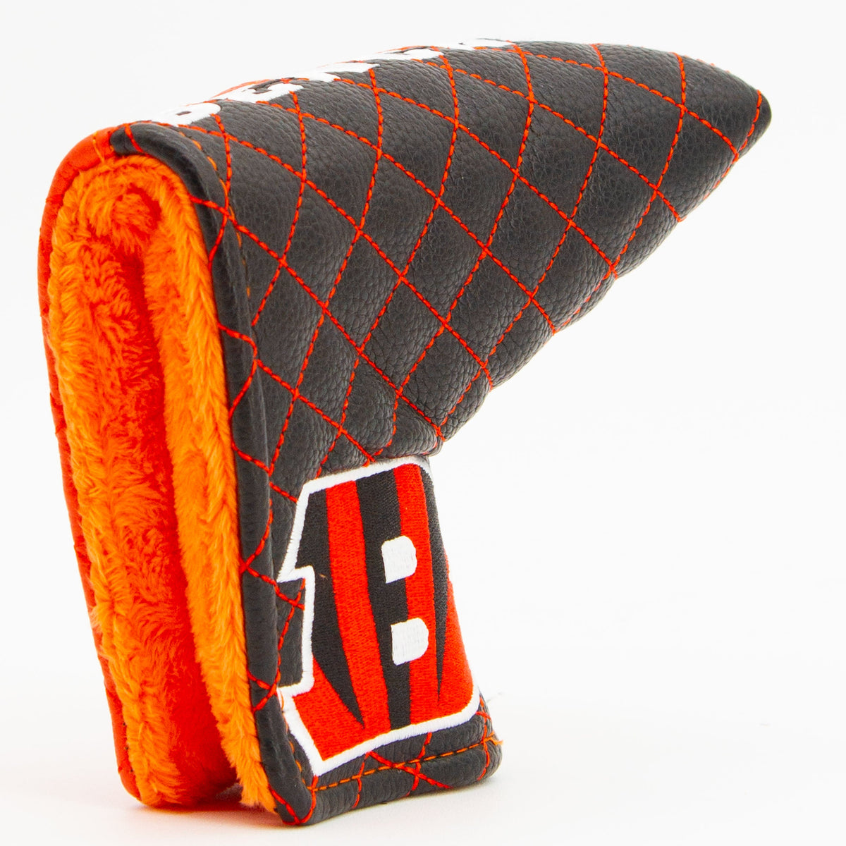 Cincinnati Bengals Split Quilted Blade Putter Cover, opening detail