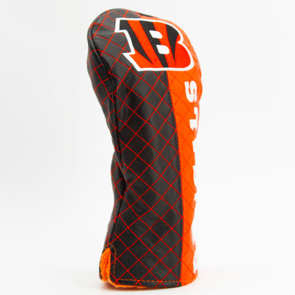 Cincinnati Bengals Split Quilted Driver Headcover, angled view