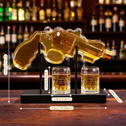 Classic Revolver Whiskey Decanter Set - Club Rehab