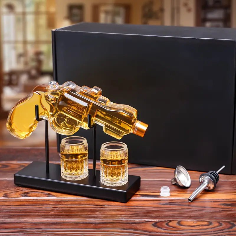 Classic Revolver Whiskey Decanter Set - Club Rehab