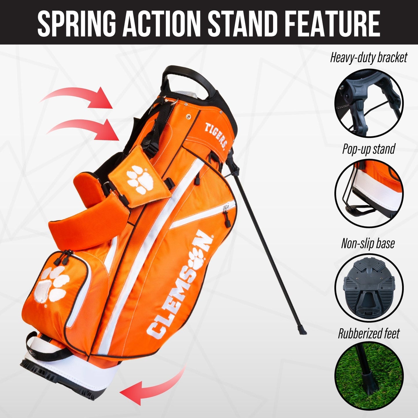 Clemson Tigers Fairway Stand Bag - Image 5 - Club Rehab