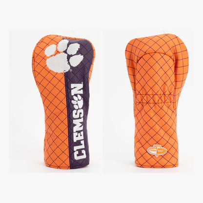 Clemson Tigers Split Quilted Fairway Headcover, front and back views