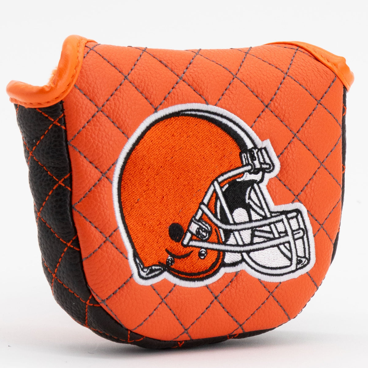 Cleveland Browns Solid Quilted Mallet Putter Cover, angled view