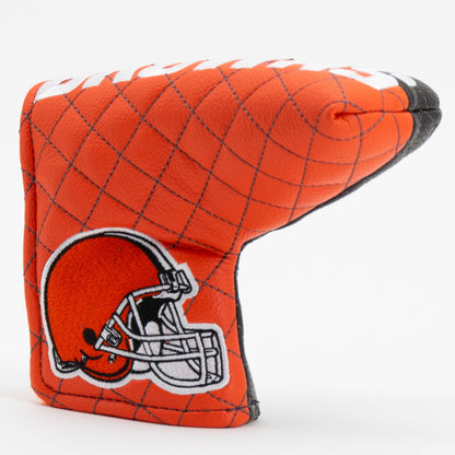Cleveland Browns Split Quilted Blade Putter Cover, angled view